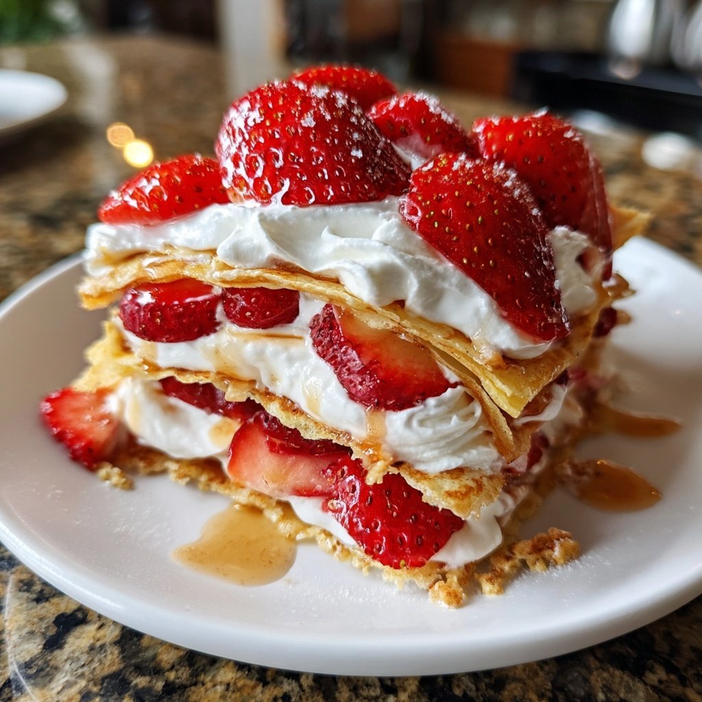 Helle Erdbeer-Shortcake-Crepes