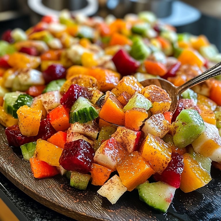 Weihnachtlicher Obstsalat mit Zimt und Vanille