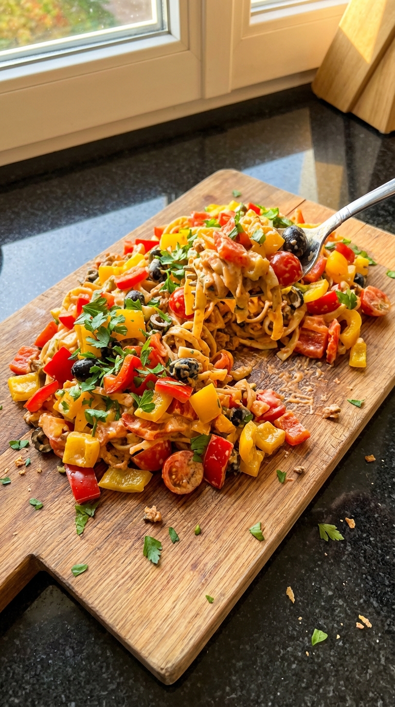 Paprika Hack Pasta Salat