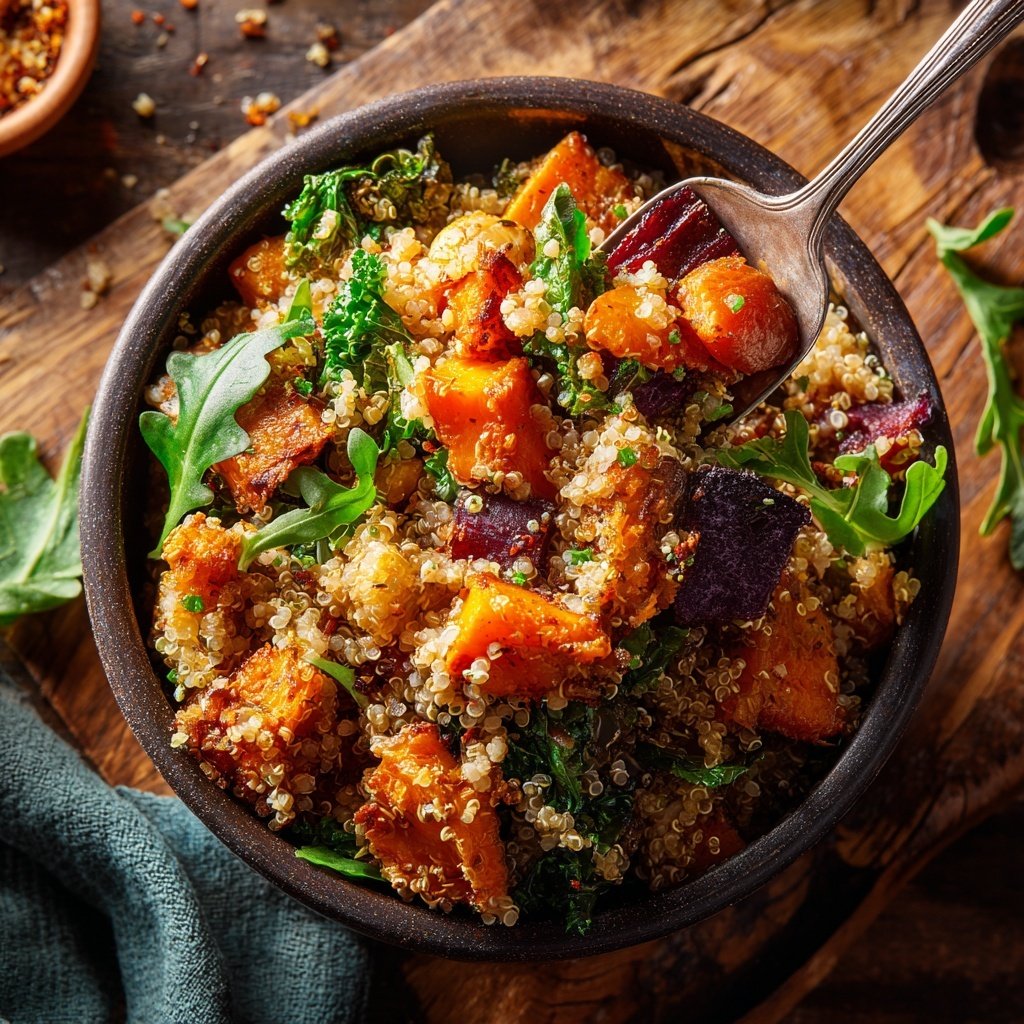 Geroestete Gemüse Hoch-Protein Schale