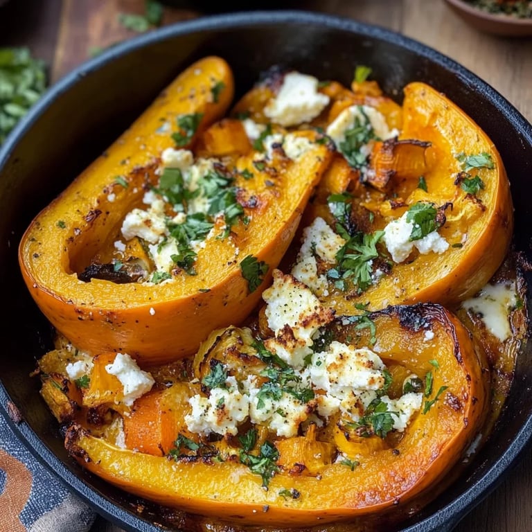 Kürbis Feta Ofen