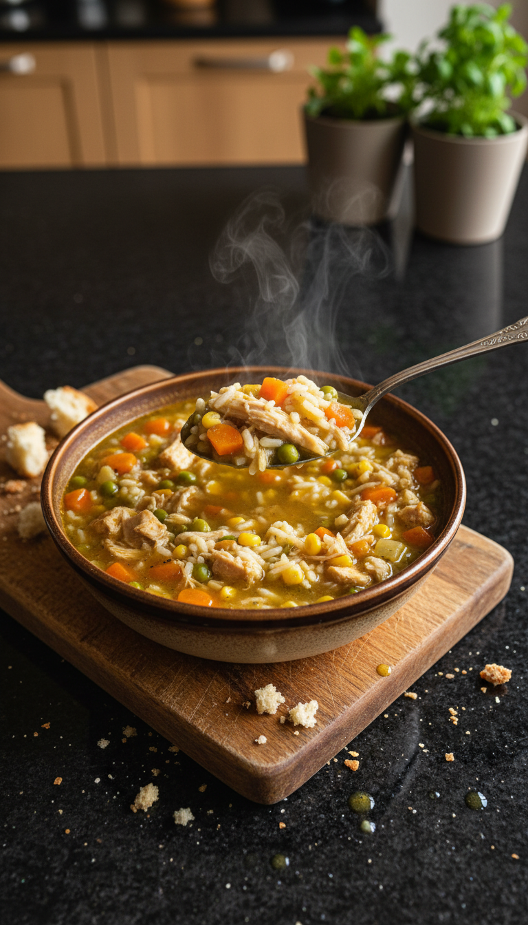 Eintopf Hähnchen Reis Suppe