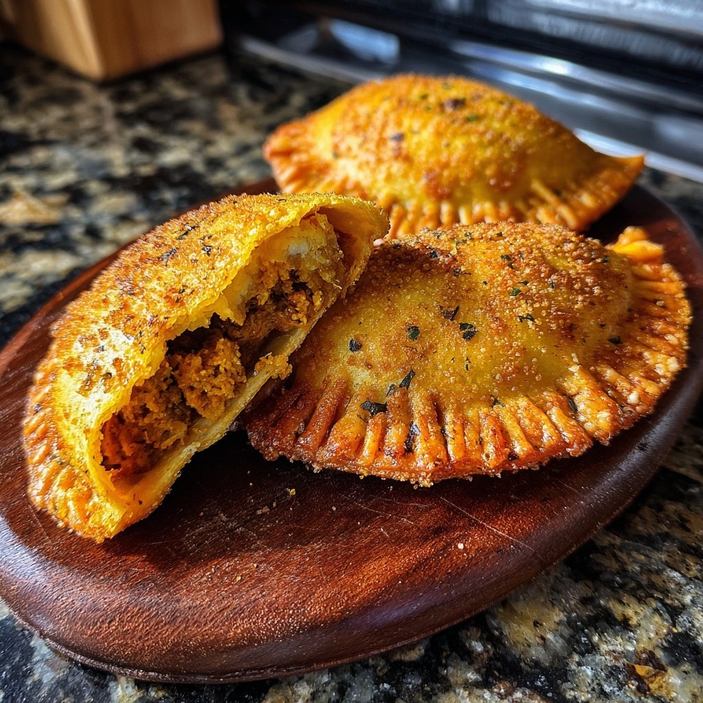 Jamaikanische Curry Hähnchen Patties