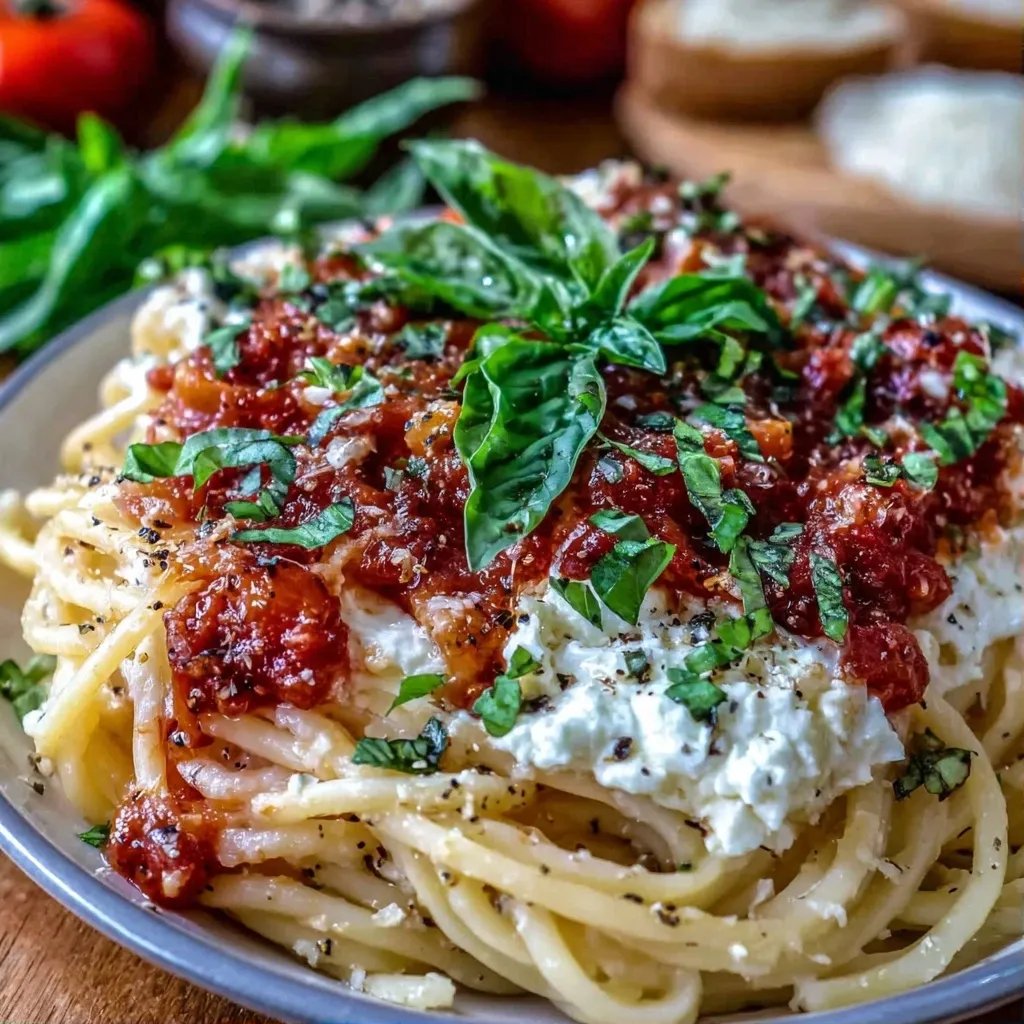 Pasta mit Tomate Ricotta