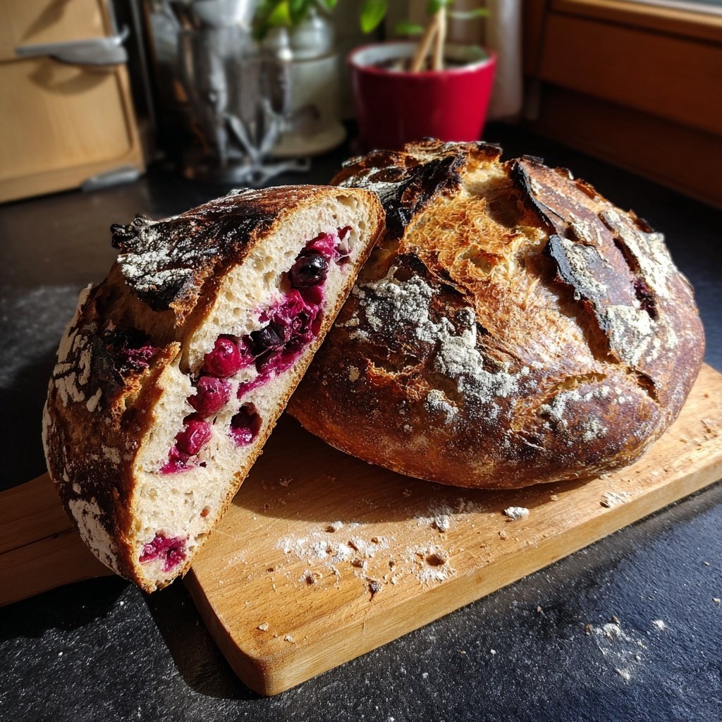 Sommer Beeren Blaubeeren Zitrone Sauerteig Brot