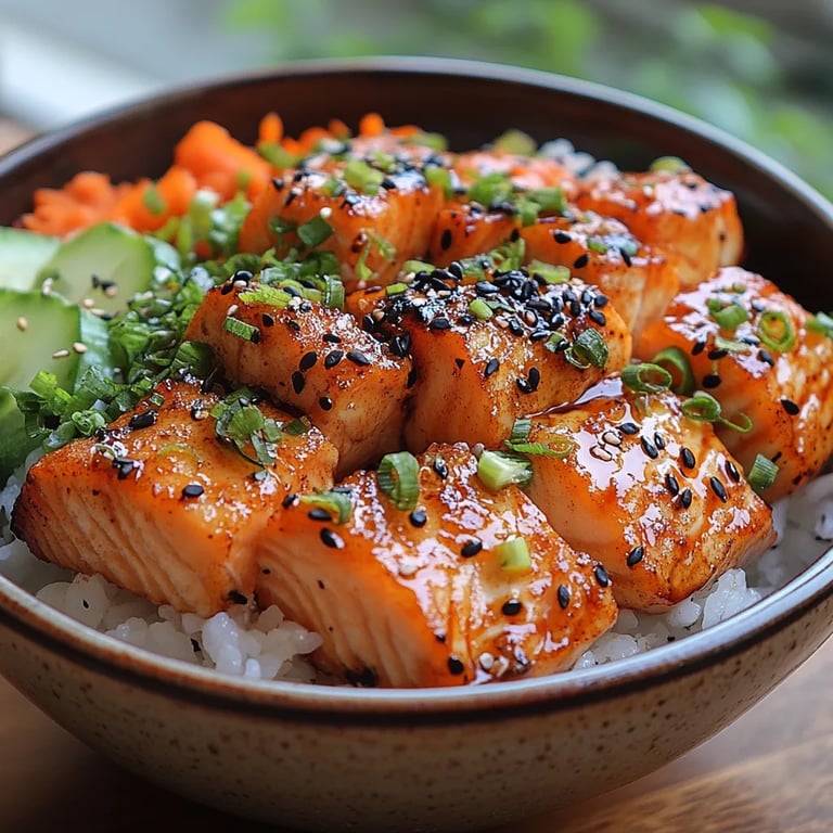 Würzige gebratene Lachsbissen mit Reis: Uma Receita Incrível e Essencial para os Amantes de Peixe