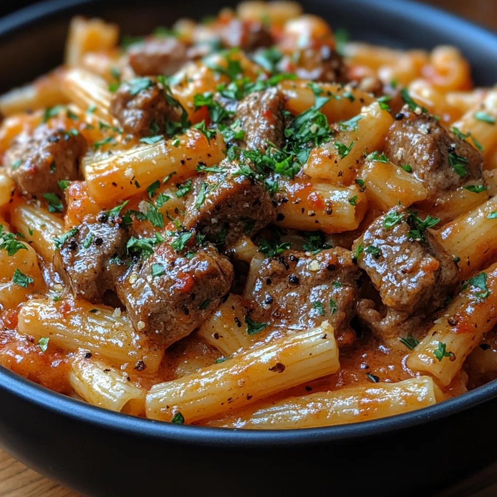 Proteinreiche cremige Rindfleisch-Pasta: Ein Unglaublich Ultimatives Rezept für 2 Personen