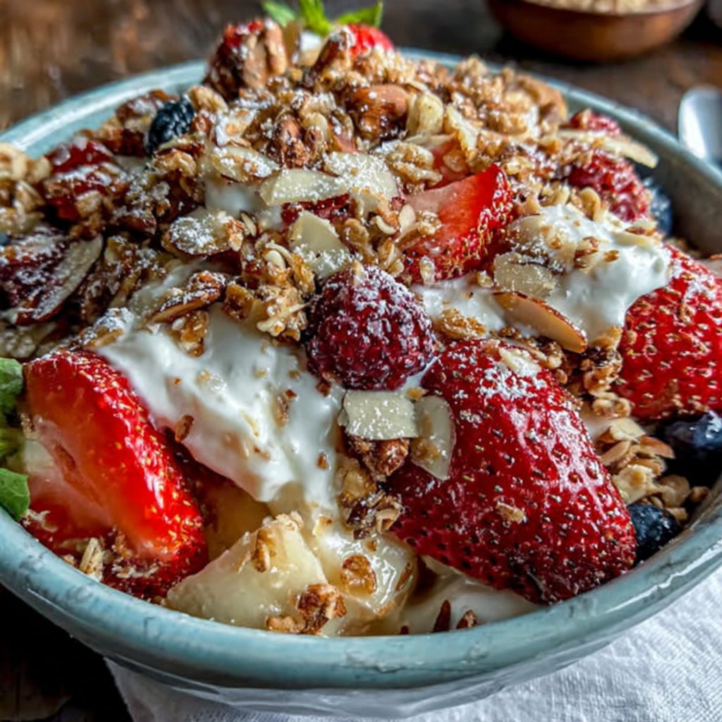 Mandel-Früchte-Brunch-Bowl