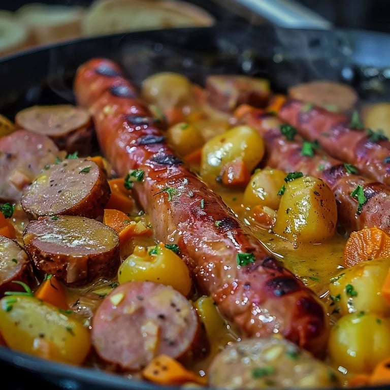 Würziger Kartoffel-Wurst-Eintopf