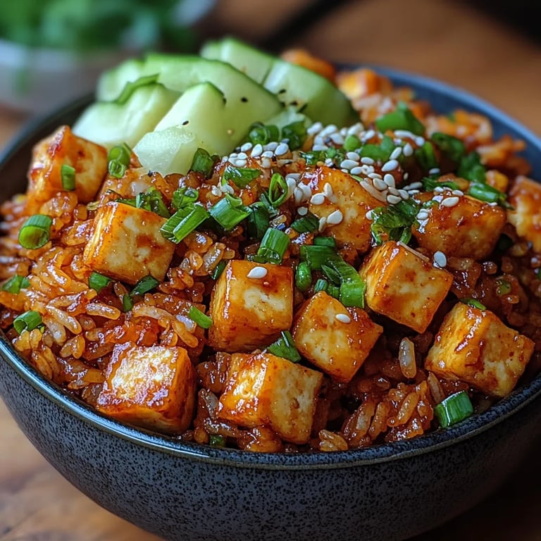 Veganer Gochujang-Reis mit gebratenem Tofu: Ein Unglaubliches Ultimatives Rezept für 4 Personen