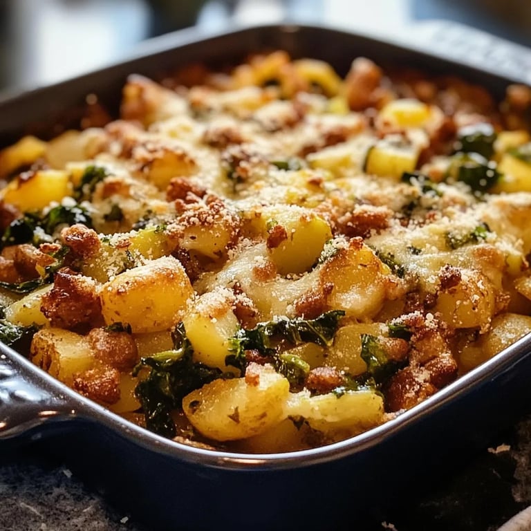 Kartoffel-Rosenkohl-Auflauf