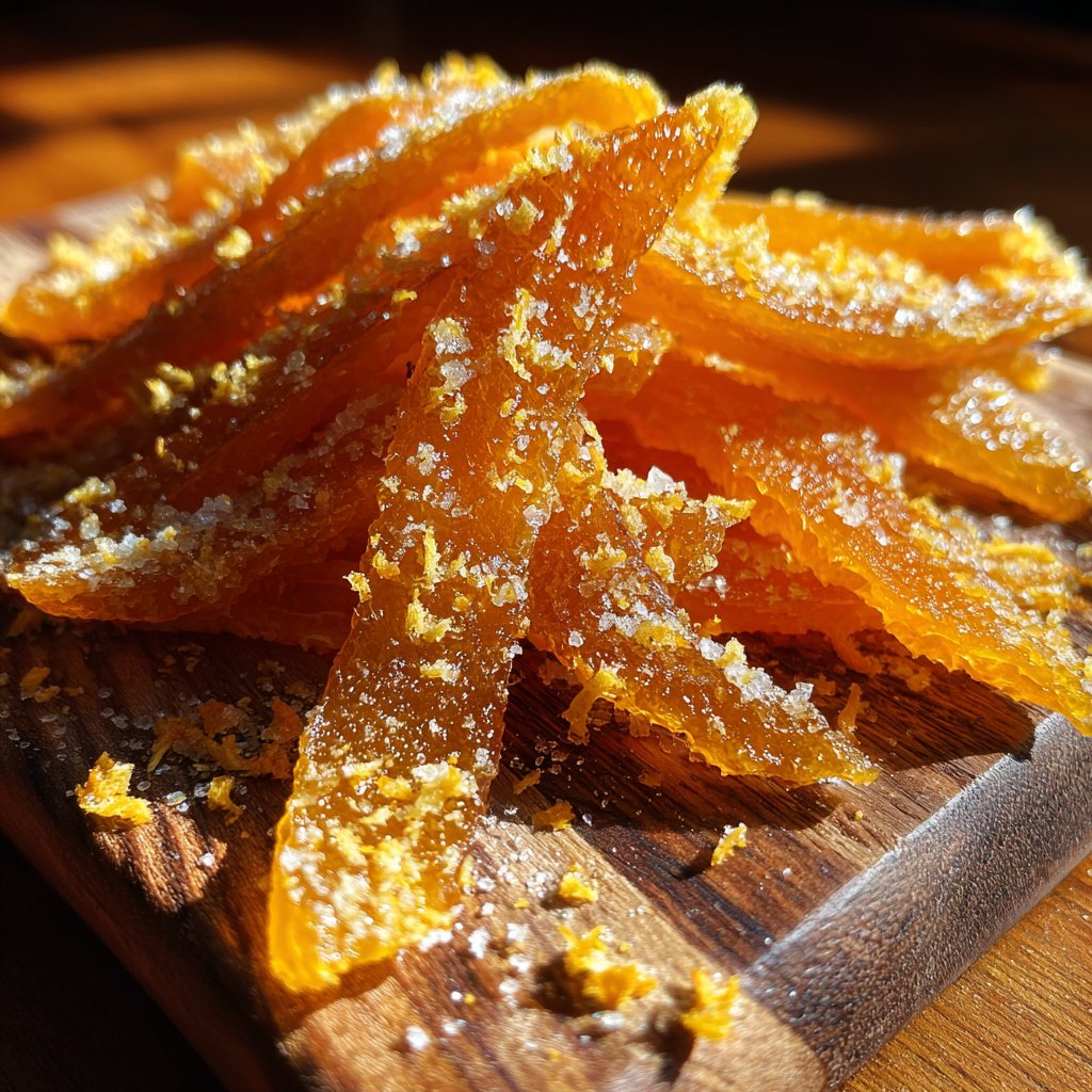 Zuckerhaltige Orangenschalen für süße Gelüste