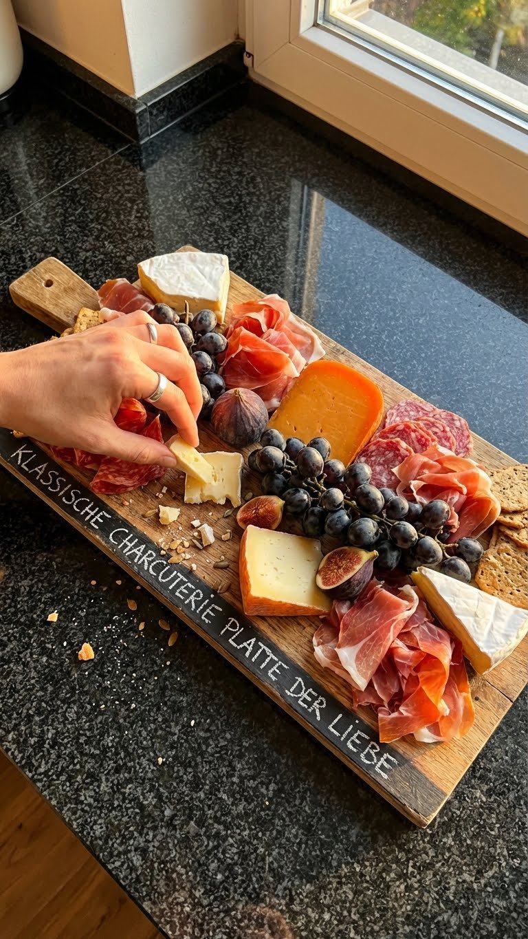 Klassische Charcuterie Platte der Liebe