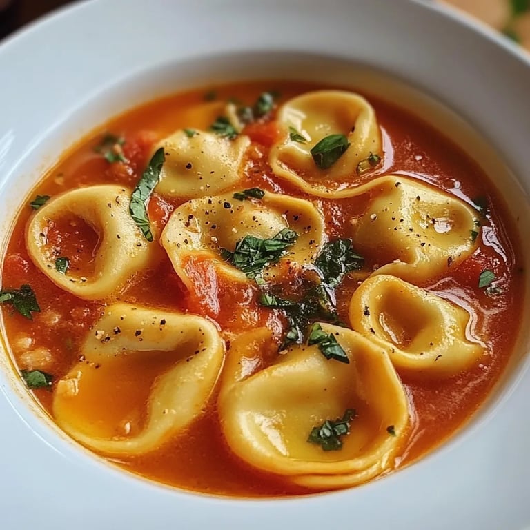 Tomaten-Tortellini-Suppe