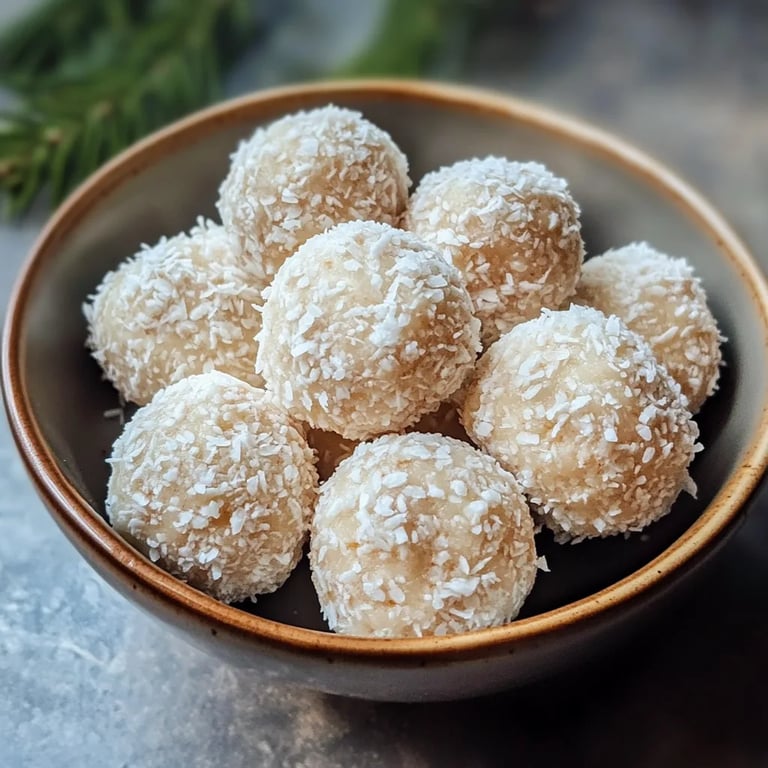Süße Schneebällchen mit Kokos