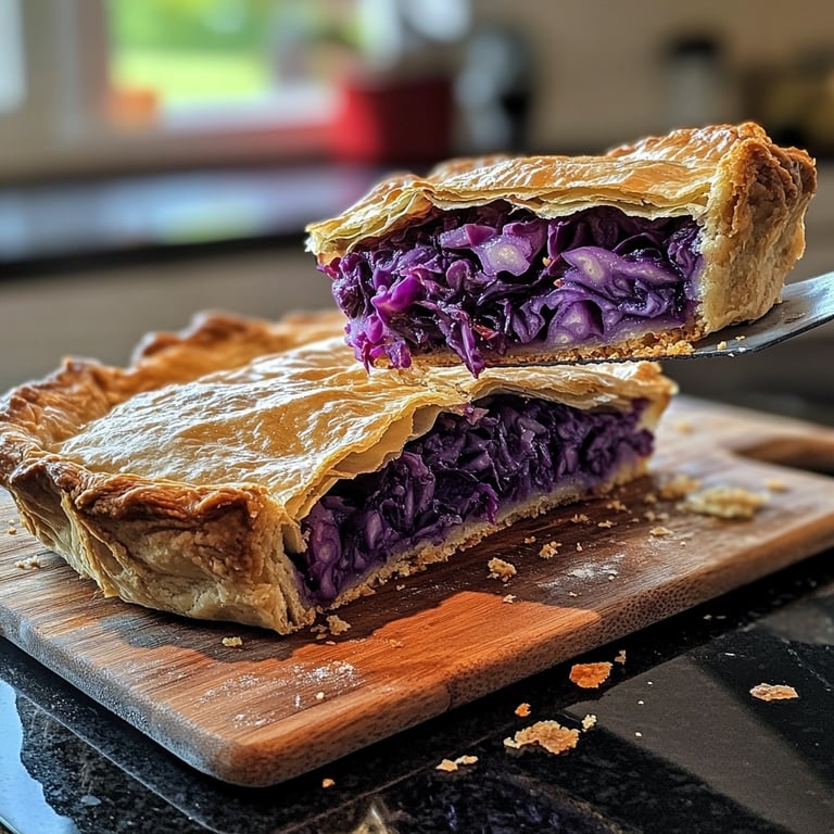 Vegetarischer Rotkohlstrudel