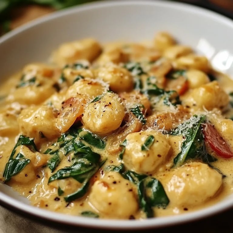 Gnocchi mit Pilzen und Spinat