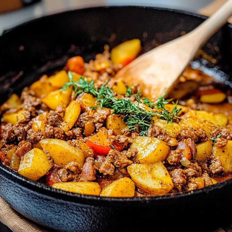 Kartoffelpfanne mit Hackfleisch