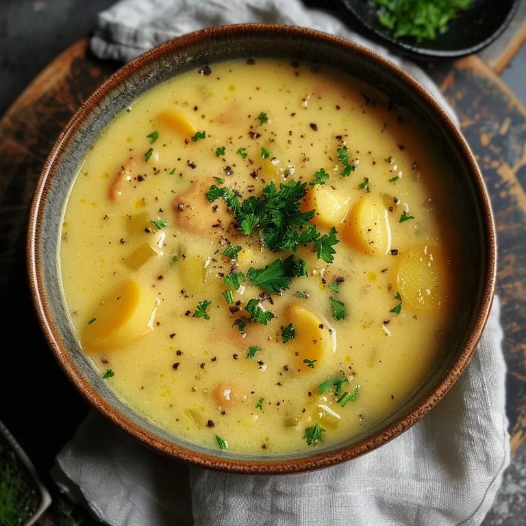 Einfache Kartoffelsuppe mit Wienern