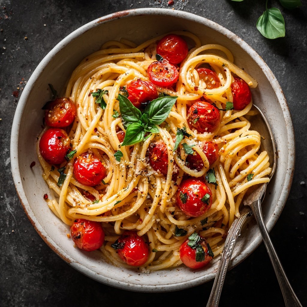 Spaghetti mit Kirschtomaten