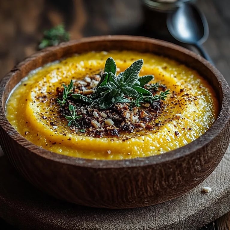 Herbstliche Kürbis-Polenta mit aromatischer Salbeibutter: Ein Unglaubliches Ultimatives Rezept für 4 Personen
