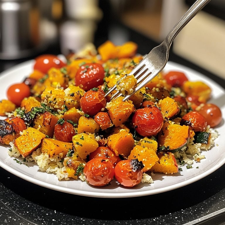Winterlicher Gesund-&-Leicht-Quinoasalat mit Ofengemüse