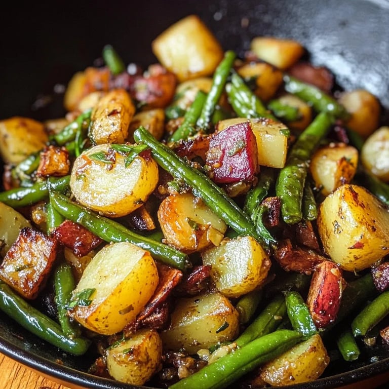 Kartoffeln und Grüne Bohnen