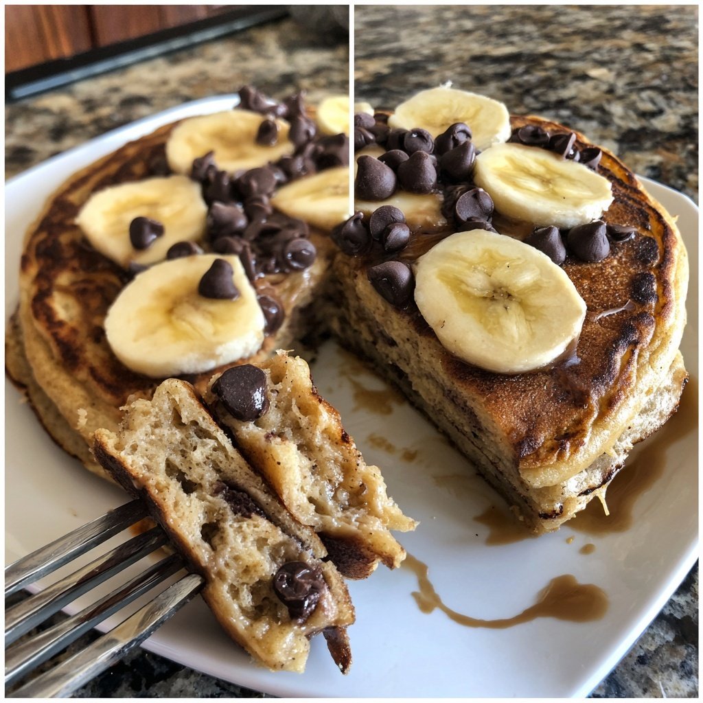 Bananen Schoko Chip Pfannkuchen