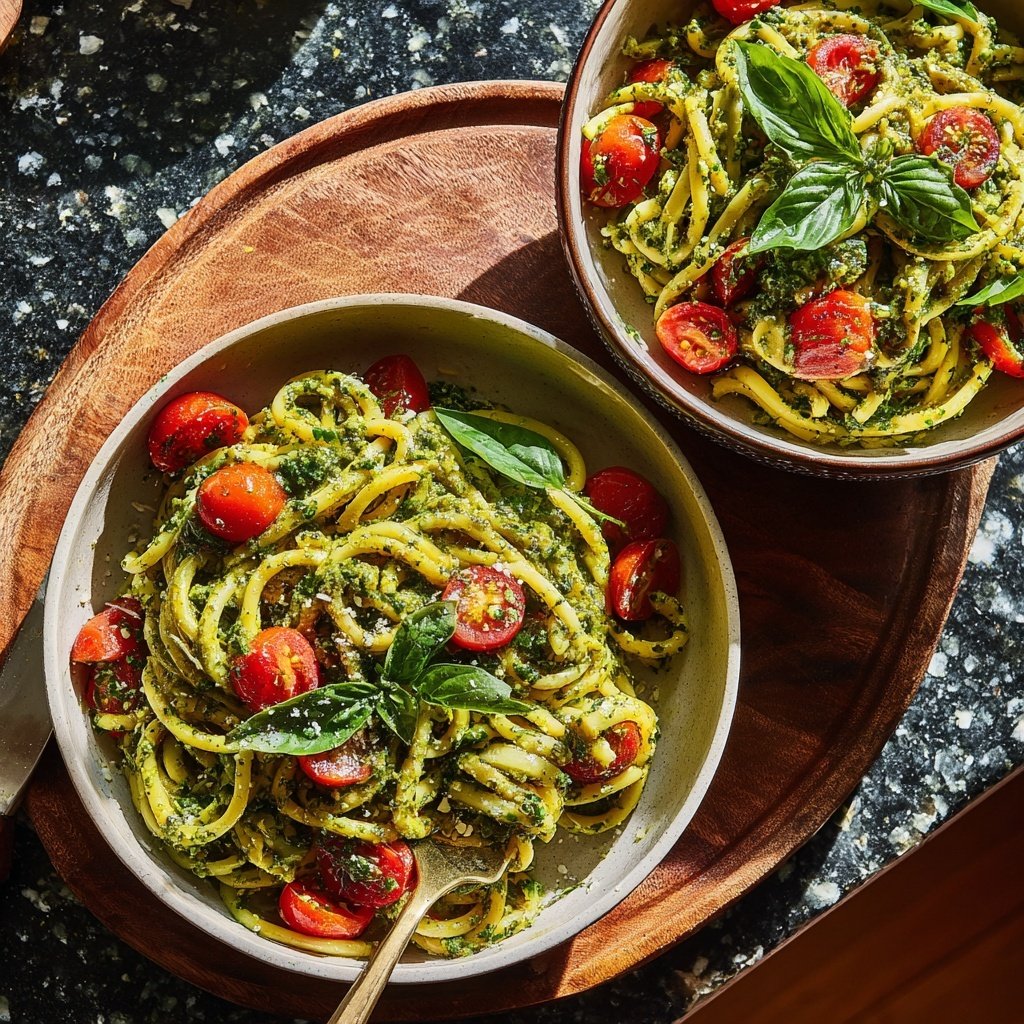 Protein-Pasta mit Pesto