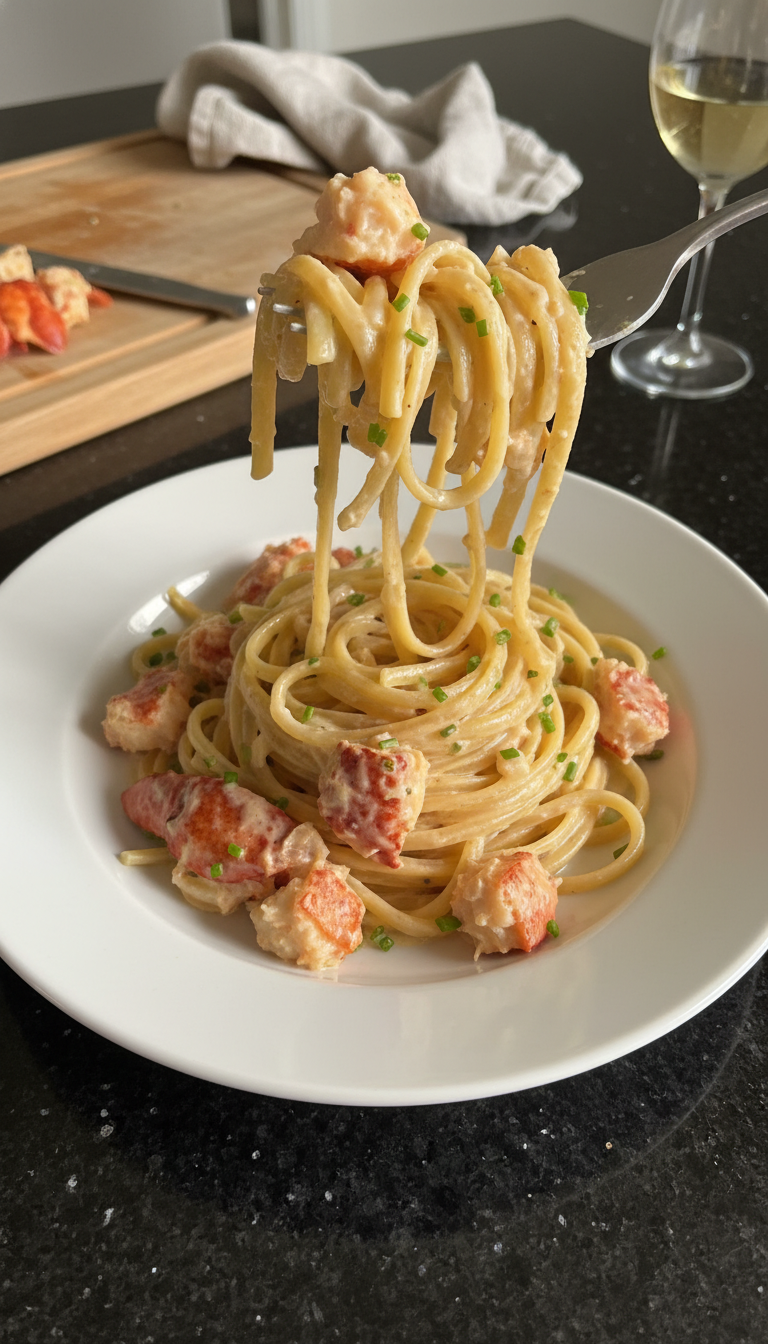 Linguine mit Hummer Sahnesauce​