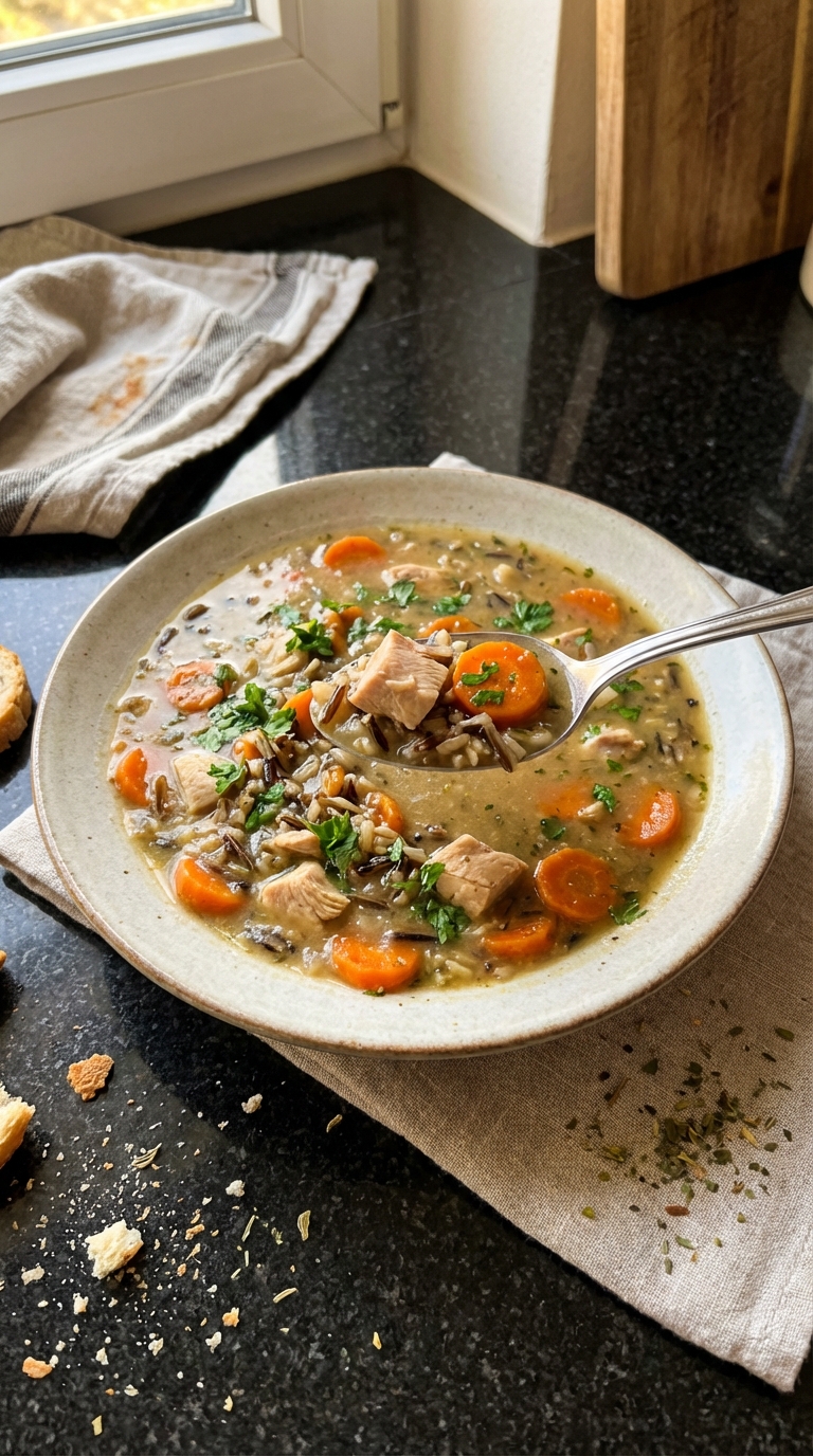 Wildreis Hähnchen Suppe