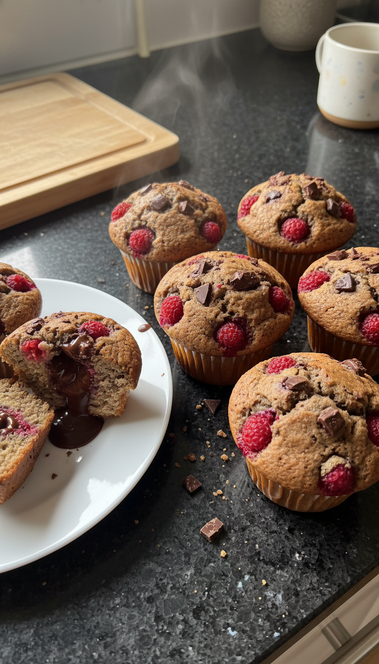Schokoladen Himbeer Muffins für Desserts