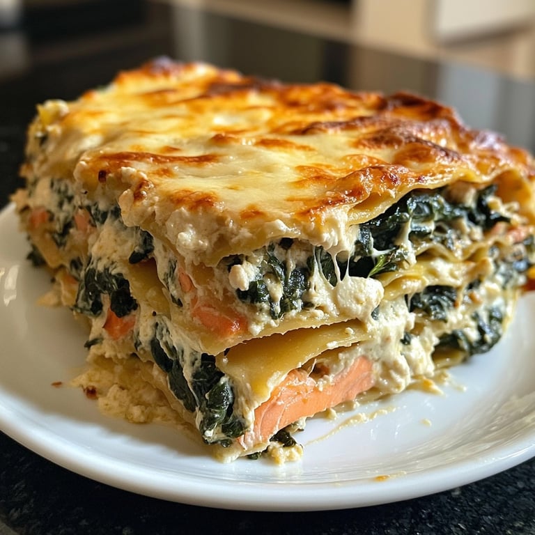 Spinat-Lachs-Lasagne für die Feiertage