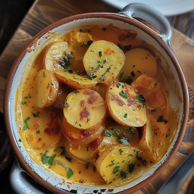 Kartoffelgulasch mit Würstchen