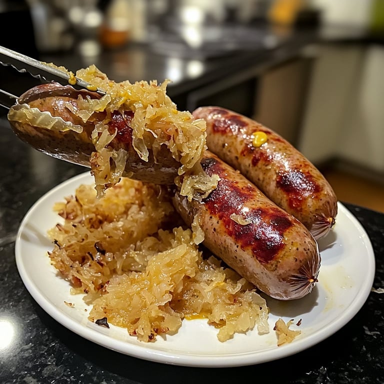Bratwurst mit Sauerkraut