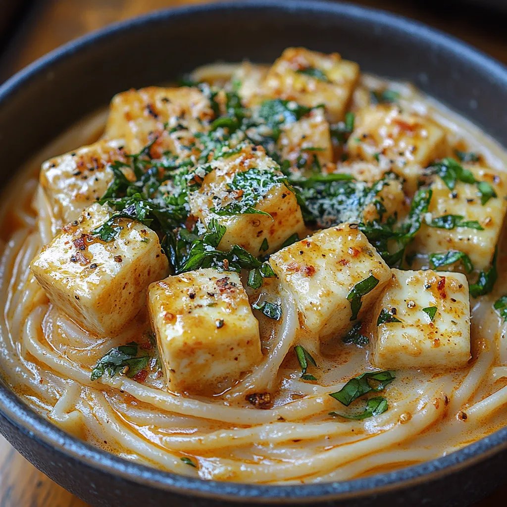 Proteinreiche cremige Tofu-Pasta: Ein Unglaubliches Ultimatives Rezept für 4 Personen