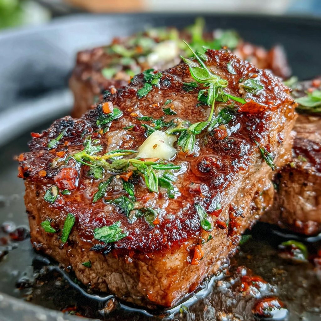Steakbissen in Knoblauchbutter