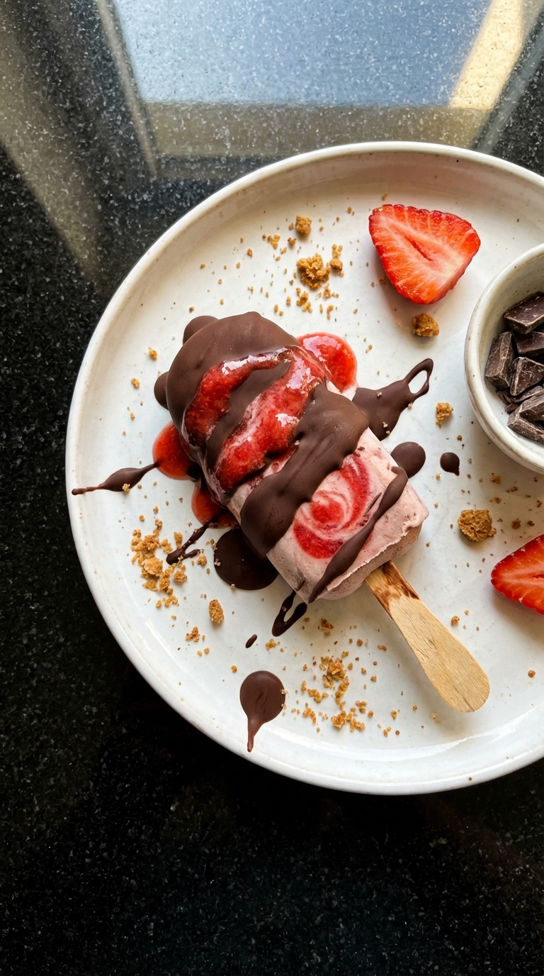 Schoko Erdbeer Eis Am Stiel​